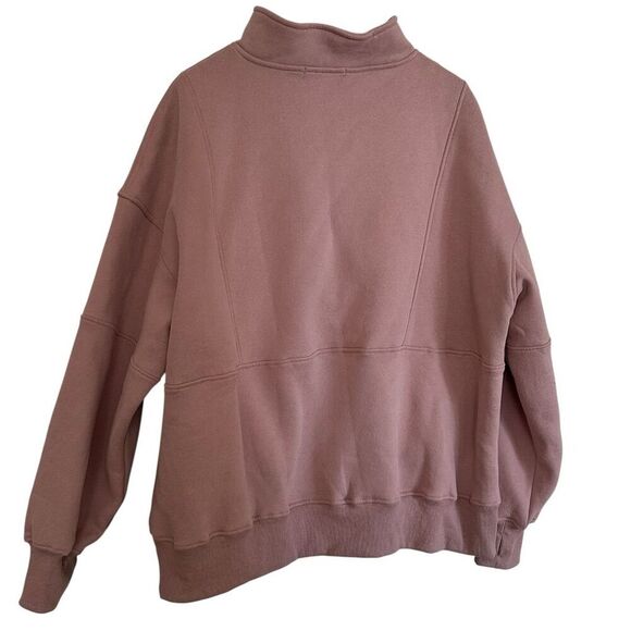 Automet Women's XL Pink Half-Zip Oversized Sweatshirt Fall Casual - Picture 2 of 6